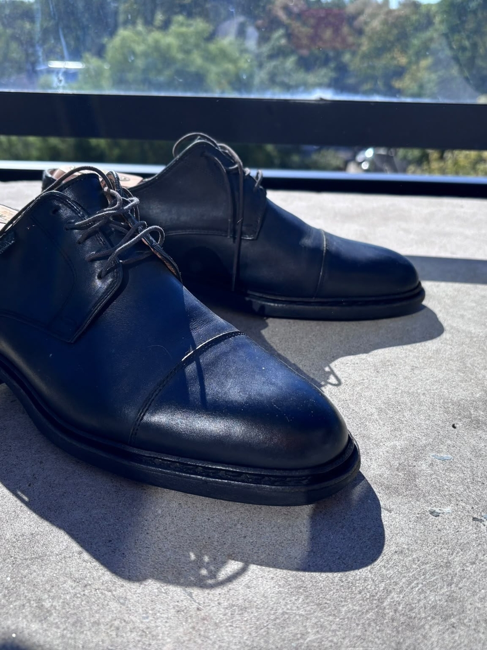 Paraboot - Classic Men's Black Leather Cap-Toe Dress Shoes